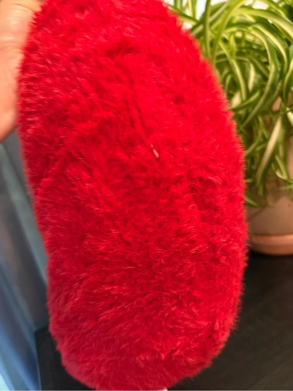 Red Plush Lip Pillow Decorative Accent
